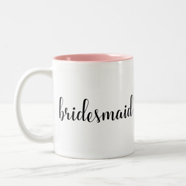 Callipgraphy bridesmaid, bridal mug (Left)