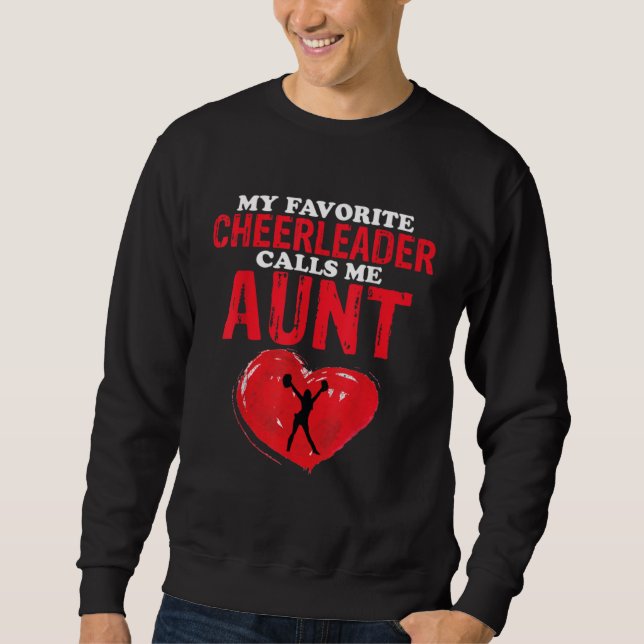 Calls Me Aunt Cheer Mom Women Cheerleading Sweatshirt (Front)