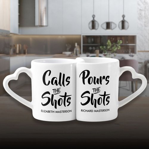 Calls the Shots Anniversary Wedding Gift Coffee Mug Set