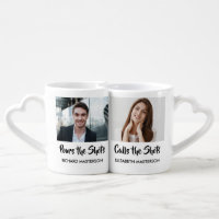 Calls the Shots Funny Quote Couples Photo Coffee Mug Set