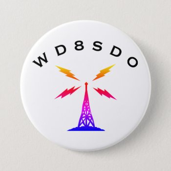 Callsign And Antenna Badge Button by hamgear at Zazzle