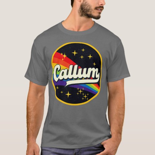 Callum Rainbow In Space Vintage Style T_Shirt