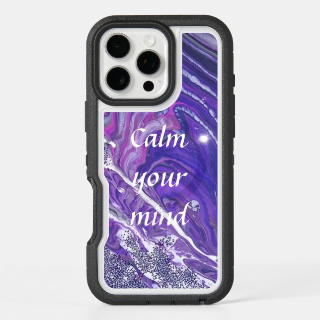 Calm Acrylic Pour Style iPhone 16 Pro Max Case (Back)
