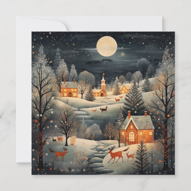 Calm and Cozy Christmas Holiday Card (Front)