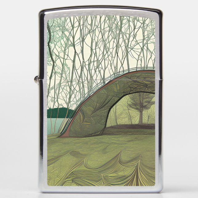 Calm and Peaceful Camping Scene Zippo Lighter (Front)