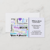 Calm and Relaxing positive words typography Business Card (Front/Back)