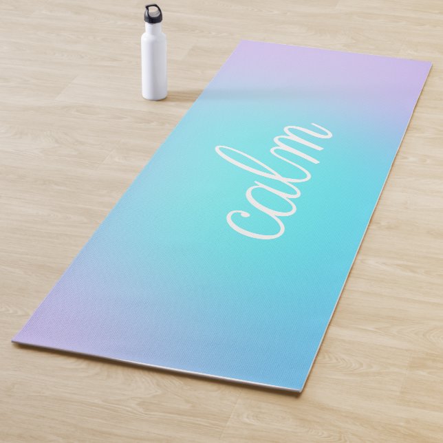 Calm Aqua and Lavender Gradient Yoga Mat (In Situ)