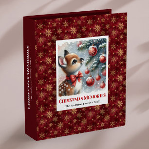 Calm baby deer snowy forest kids memory album 3 ring binder