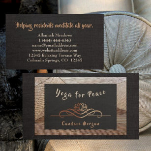 Calm Bamboo Chocolate Yoga Teacher Business Card