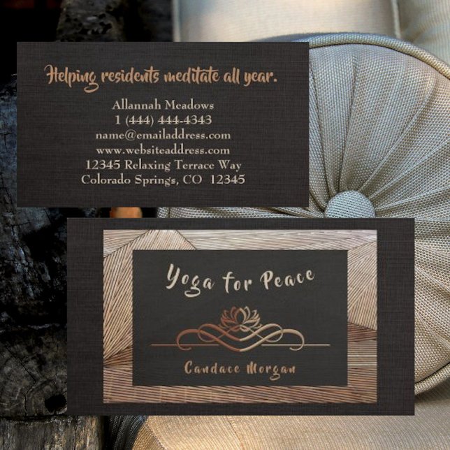 Calm Bamboo Chocolate Yoga Teacher Business Card (Creator Uploaded)