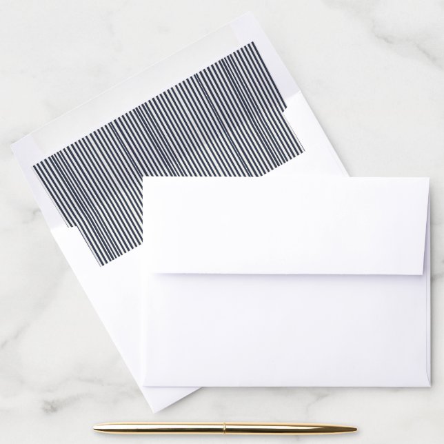 Calm Black Minimalist Vertical Lines Envelope Liner (Desk)