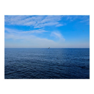 Calm Black Sea Romania – Seagulls Blue Sky Print