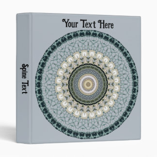 Calm Blue and White Lace Mandala Graphic 3 Ring Binder