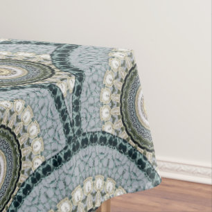 Calm Blue and White Lace Mandala Graphic Tablecloth