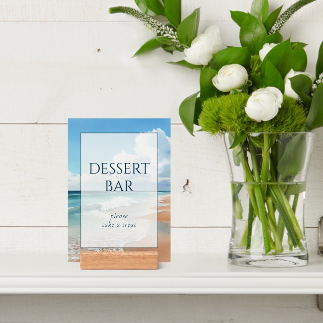 Calm Blue Beach Dessert Bar Sign Holder (Insitu 4)