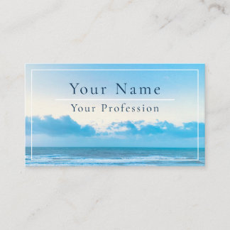 Calm Blue Beach Scene Customizable Business Card