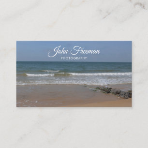 Calm Blue Beach Waves Photography Business Card
