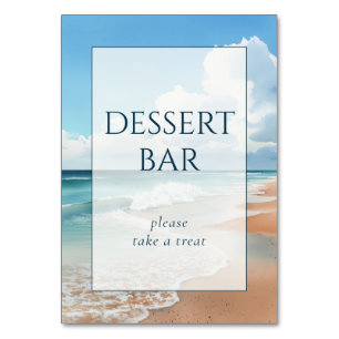 Calm Blue Beach Waves Table Number