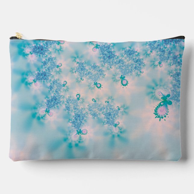 Calm Blue Meditation Butterfly Art Accessory Pouch (Front)