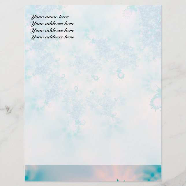 Calm Blue Meditation Butterfly Art Letterhead (Front)