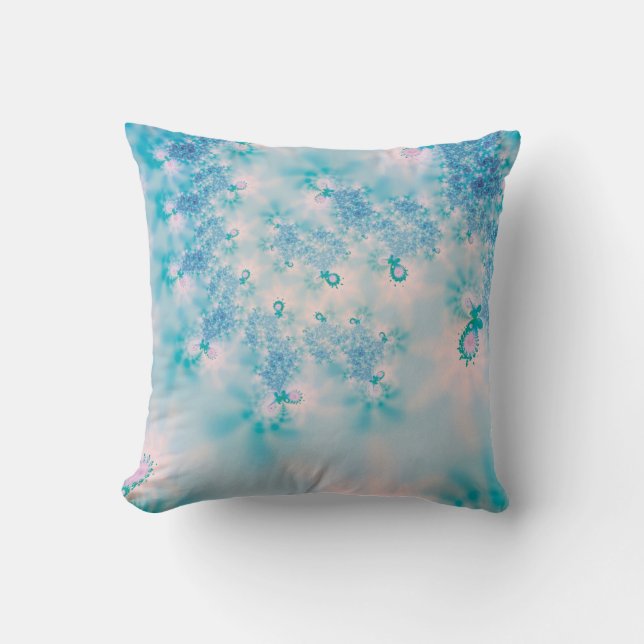 Calm Blue Meditation Butterfly Art Throw Pillow (Front)