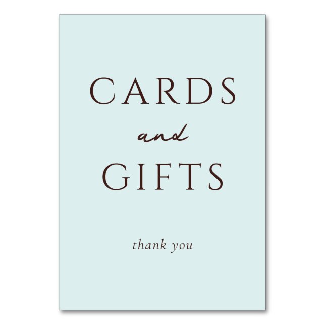 Calm Blue Minimalist Gratitude Card (Front)