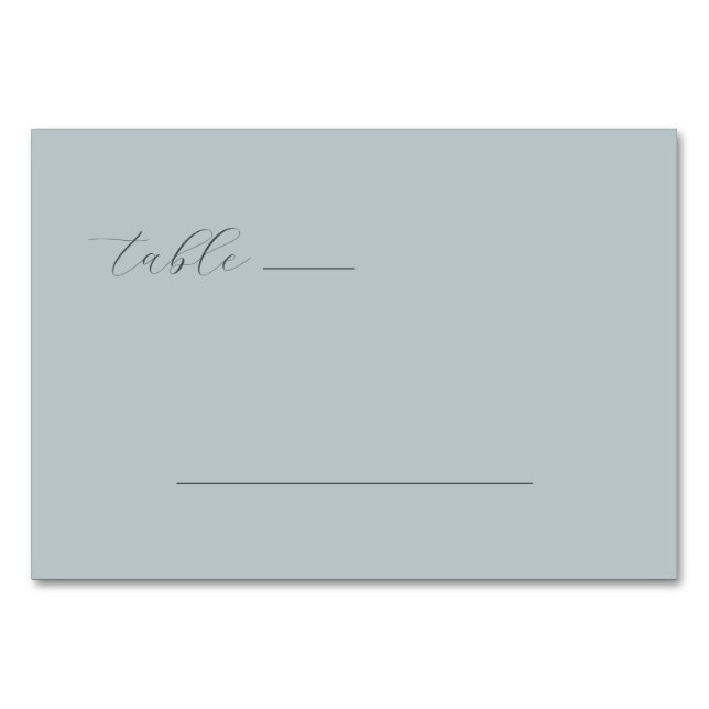 Calm Blue Minimalist Lines Table Number (Front)