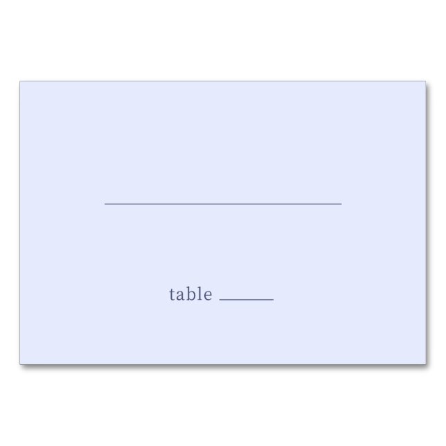 Calm Blue Minimalist Table Sign Number (Front)