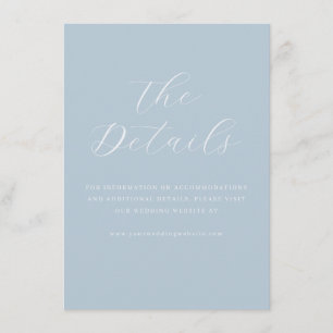Calm Blue Minimalist Wedding Details Card