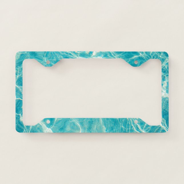 Calm Blue Ocean Wave License Plate Frame (Front)