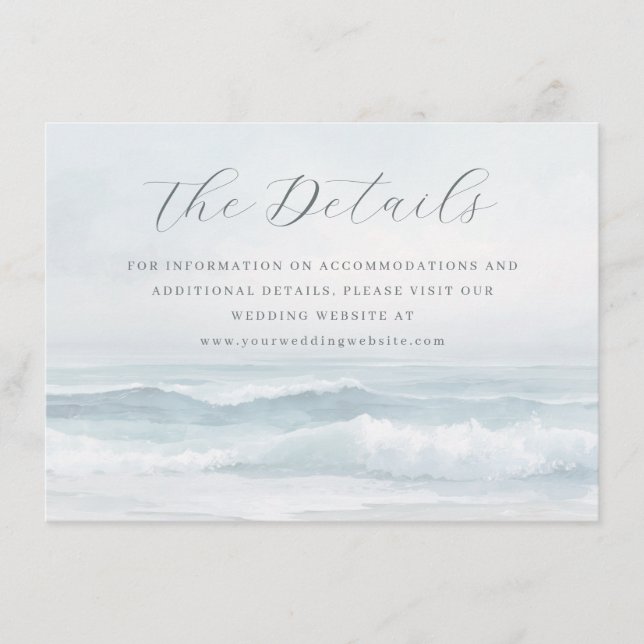 Calm Blue Ocean Waves Enclosure Card (Front)