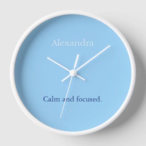 Calm Blue Personalized Wall Clock