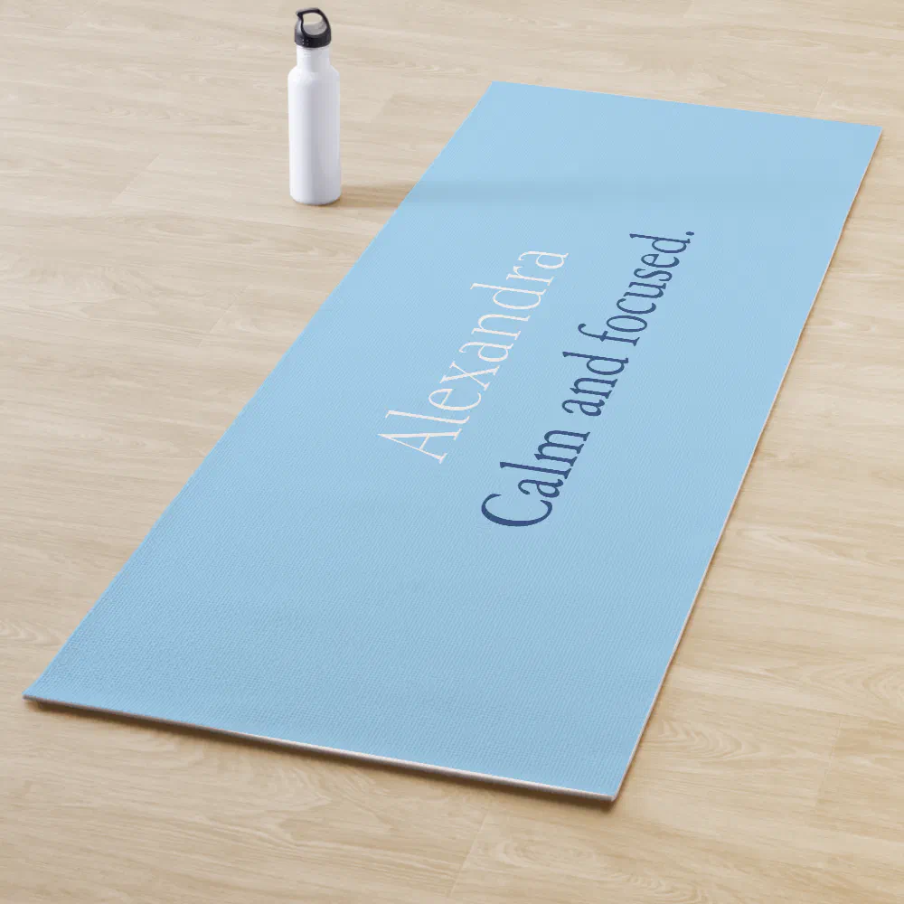 Calm Blue Personalized Yoga Mat