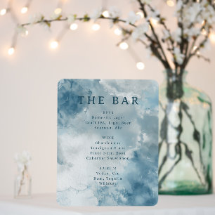 Calm Blue Watercolor Bar Menu Foam Board