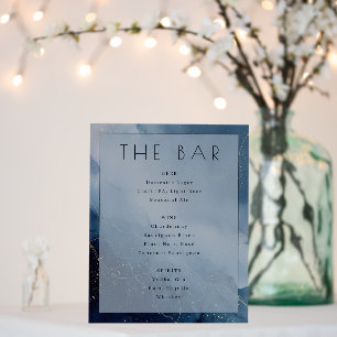 Calm Blue Watercolor Bar Menu Foam Board