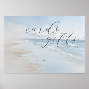 Calm Blue Watercolor Beach Waves Holder