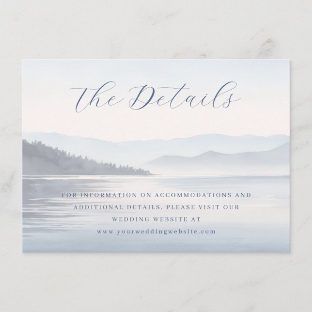 Calm Blue Watercolor Landscape Enclosure Card (Front)
