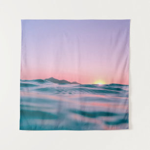 Calm body of water during golden hour tapestry