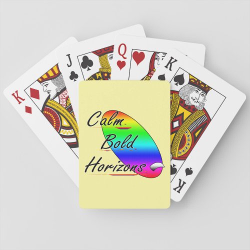 Calm bold horizons surfing playing cards