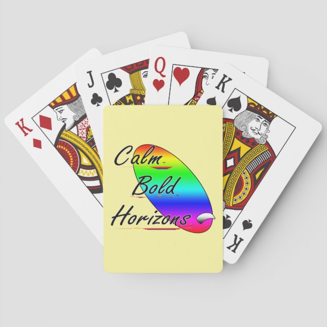 Calm bold horizons surfing poker cards (Back)