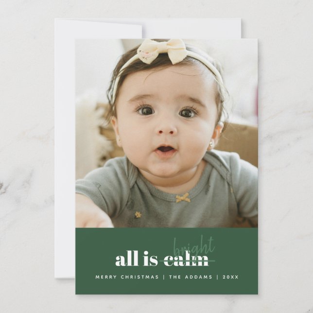 Calm & Bright Holiday Greetings Card (Front)