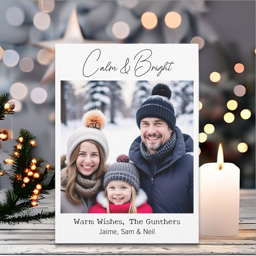 Calm  Bright  Picture Personalized Christmas Holiday Card