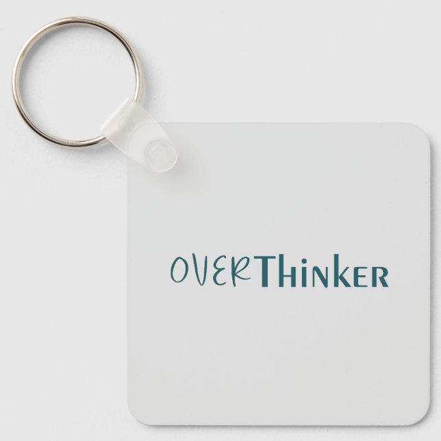 Calm Chaos Blue Typographic Reflection Piece Keychain (Front)