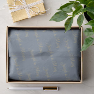 Calm Coastal Elegance Slate Blue & Soft Sand Tissue Paper