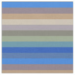 Calm Coastal Neutral Stripe Pattern in Blues and S Fabric