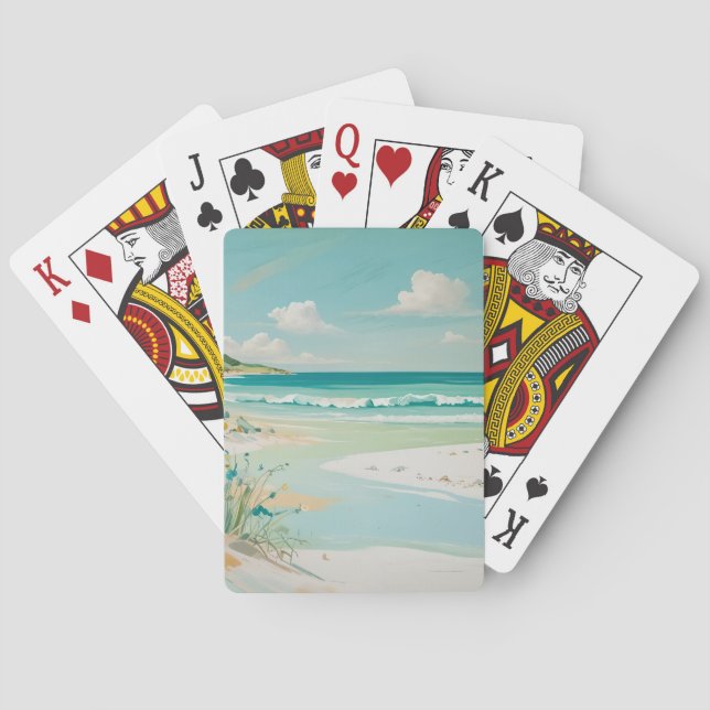 Calm Coastal View Poker Cards (Back)
