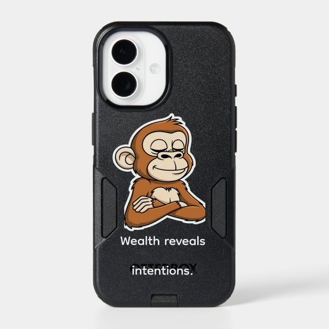 Calm Confidence Monkey – Minimal Otterbox Case (Back)