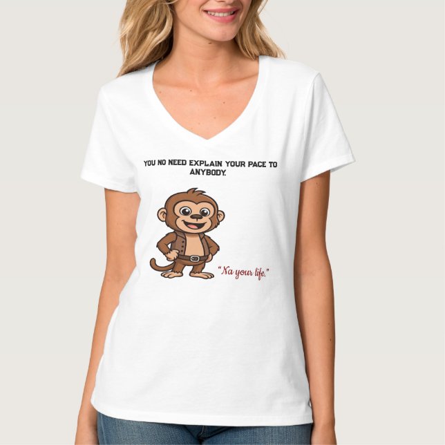 Calm Confidence Monkey – Quiet Progress  T-Shirt (Front)