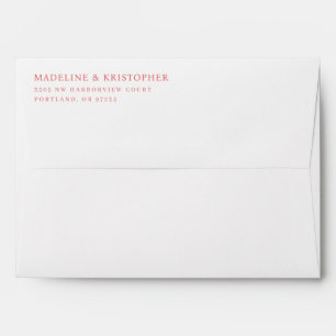 Calm Coral Minimalist Names Envelope