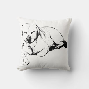 Calm Couch Lab, Soft Smile Throw Pillow